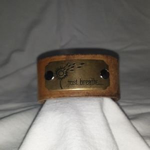 Recycled leather cuff